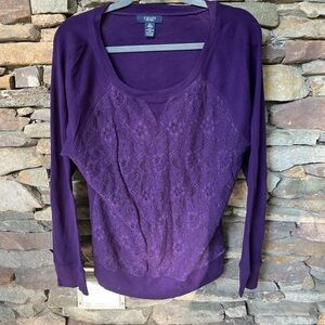 Chaps Purple Fitted Sweatshirt Hoodie